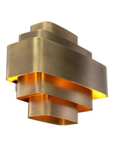 Brass-finished metal wall sconce with...