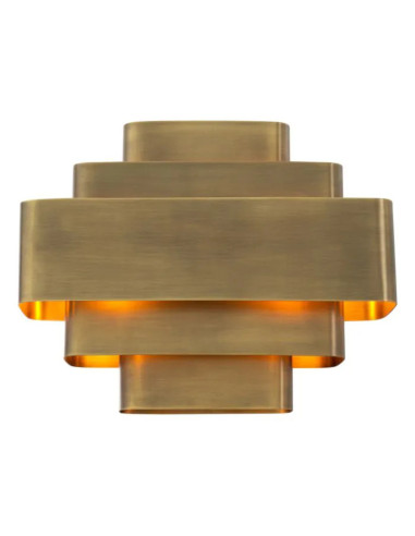 Brass-finished metal wall light with...
