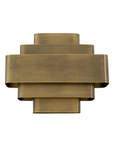 Brass-finished metal wall light with...