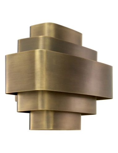 Brass-finished metal wall light with...