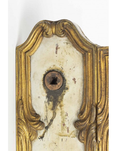 Door lock, large decoration, xixth century, with its key