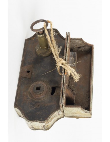 Cerradura de puerta, Gran decoración, Siglo XIX, Con llave