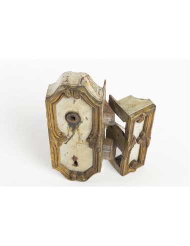 Door lock, large decoration, xixth century, with its key