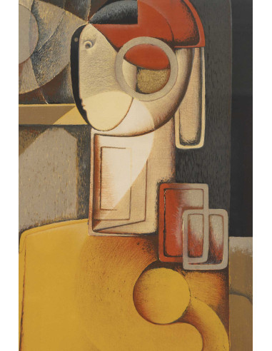 带玻璃框的原版石版画，尺寸35/50，作者何塞·埃雷拉，附签名，1970-...