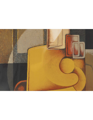 带玻璃框的原版石版画，尺寸35/50，作者何塞·埃雷拉，附签名，1970-...