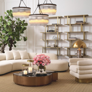 Bookcase in a brushed brass... 2