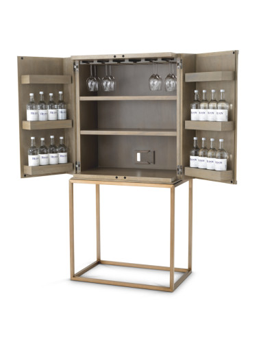 Bar aus gebleichtem Eichenfurnier mit...