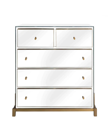 Commode van spiegelglas en geborsteld...