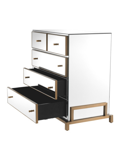 Commode van spiegelglas en geborsteld...