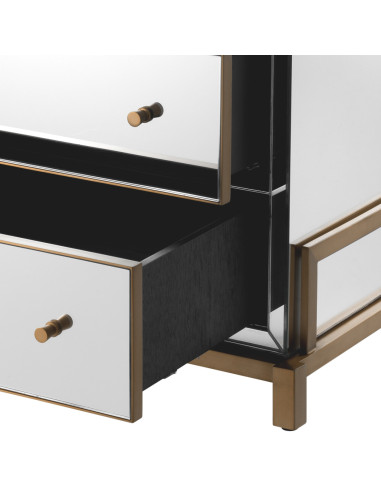Commode van spiegelglas en geborsteld...