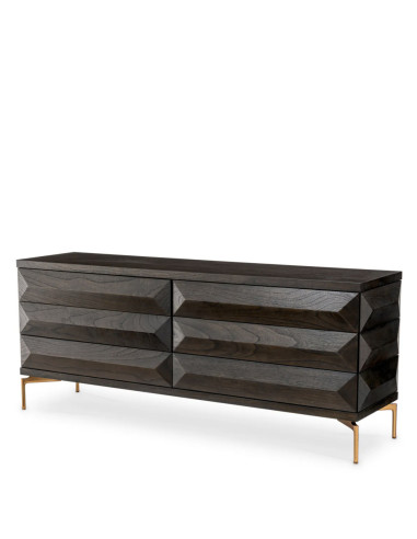 Commode van eikenfineer met poten in...