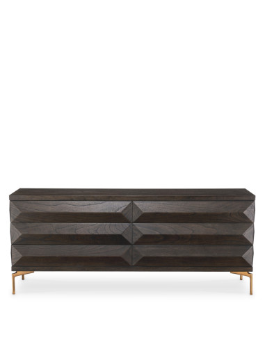 Commode van eikenfineer met poten in...