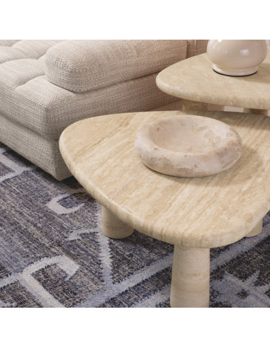 Small travertine side table,...