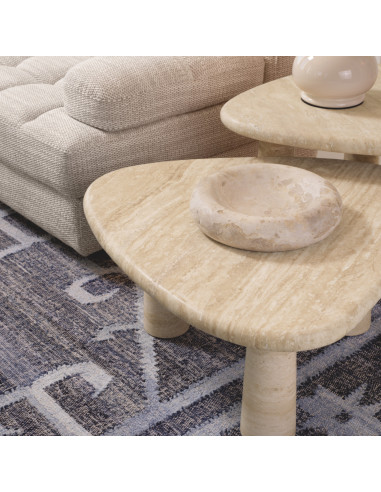 Small travertine side table,...