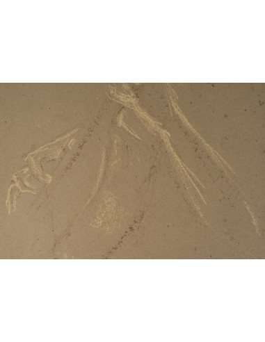 纸本炭笔画，描绘了一位吉他手，20世纪。