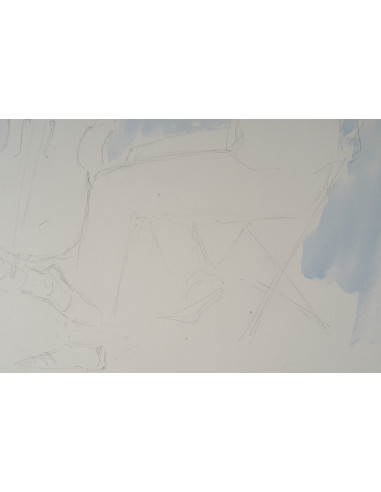 描绘音乐家的水彩画和素描，20世纪。