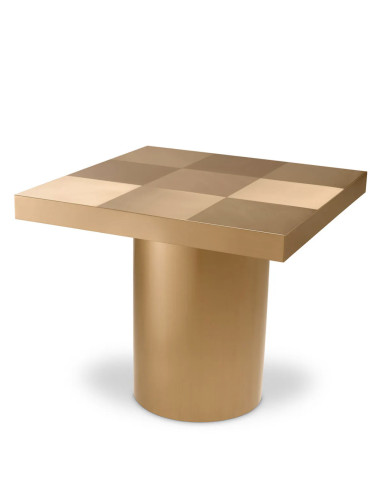 Square side table with a brushed...