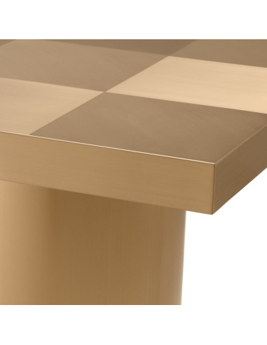 Square side table with a brushed...