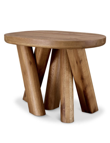 Contemporary-style oak side table