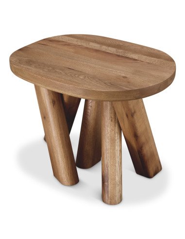 Contemporary-style oak side table