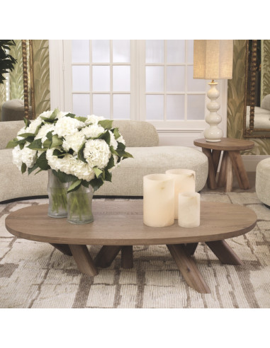 Contemporary-style oak side table
