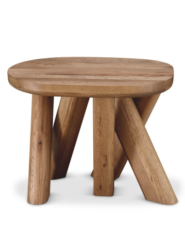 Contemporary-style oak side table