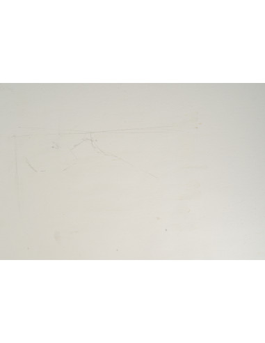 一幅描绘年轻女子面容的纸本素描，20世纪。