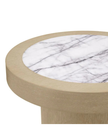 Contemporary side table in weathered...