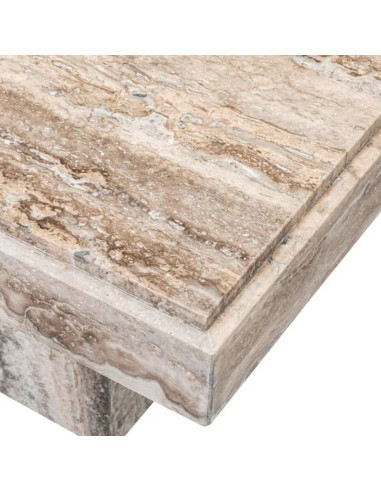 Side table in silver travertine,...