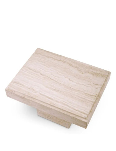 Bijzettafel van beige travertijn, in...