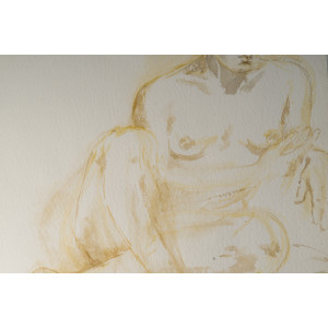 一幅描绘女性的水彩画，绘于纸上，20世纪。 2