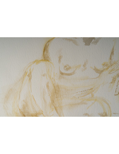 一幅描绘女性的水彩画，绘于纸上，20世纪。