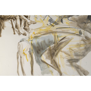 一幅描绘一对夫妇的水彩画，绘于纸上，20世纪。 2