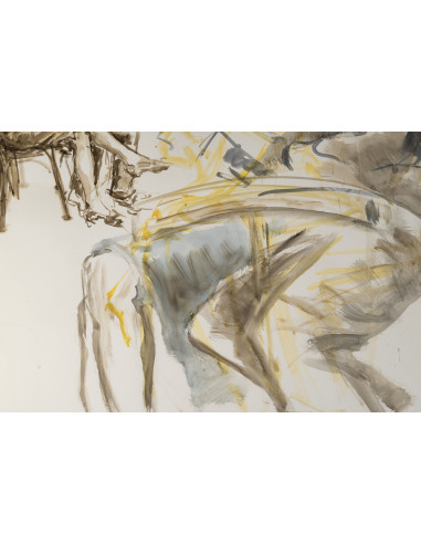 一幅描绘一对夫妇的水彩画，绘于纸上，20世纪。