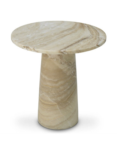 Round side table in natural onyx,...