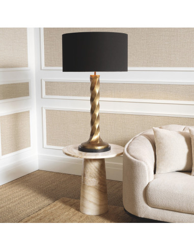Round side table in natural onyx,...