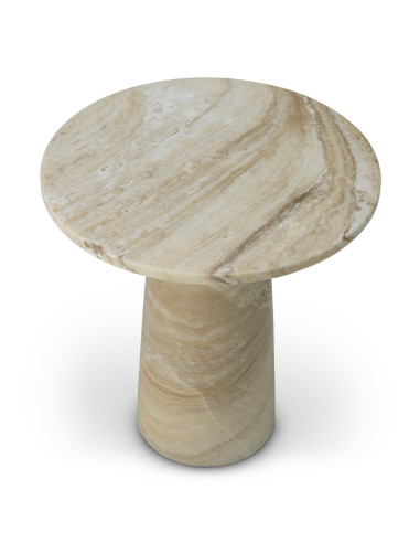 Round side table in natural onyx,...