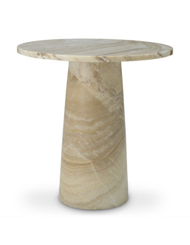 Round side table in natural onyx,...