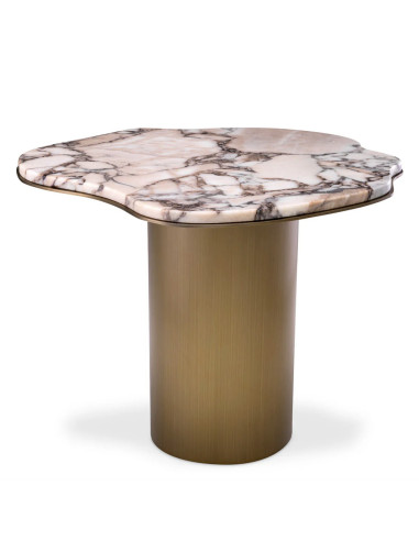 Side table in light marble with a...
