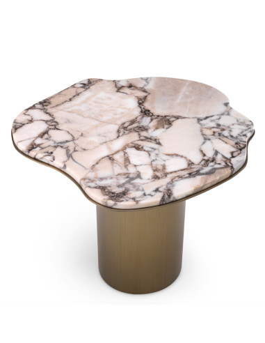 Side table in light marble with a...