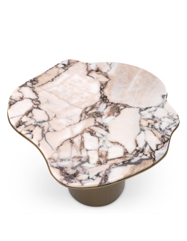 Side table in light marble with a...