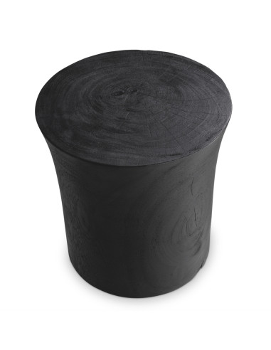Round side table in burnt suar wood,...
