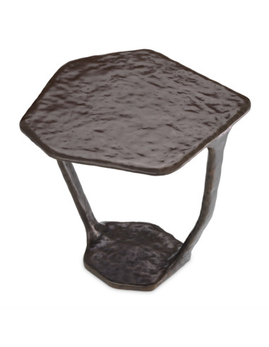 Free-form aluminum side table, bronze...