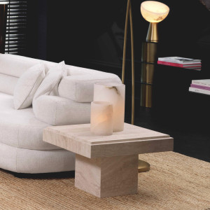 Rectangular travertine side... 2