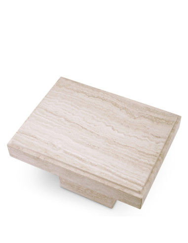 Rectangular travertine side table,...