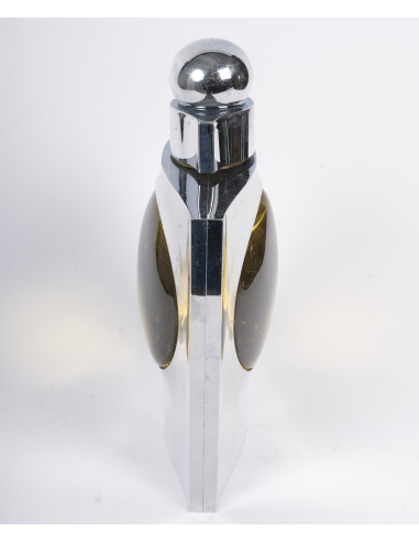 Azzaro巨型广告香水瓶，采用银色亚克力材质，中央配有玻璃球，约1990年