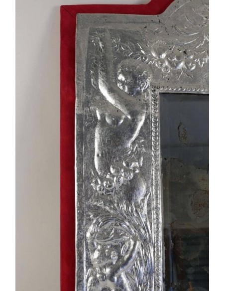 Silver-plated mirror 19th century Napoleon III