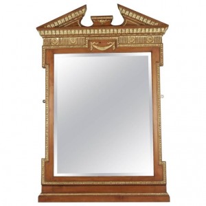 Specchio in legno e stucco in oro neoclassico