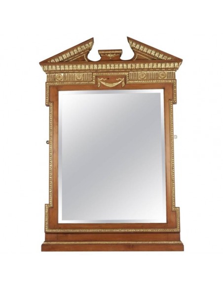 Specchio in legno e stucco in oro neoclassico